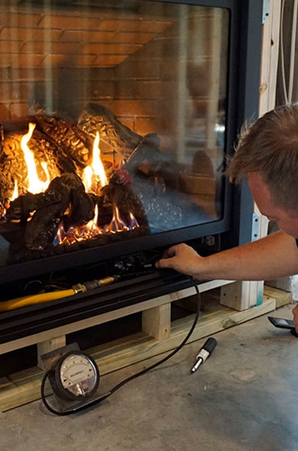 gas fireplace inspection by The Chimney Inspection & Sweep company in Dallas
