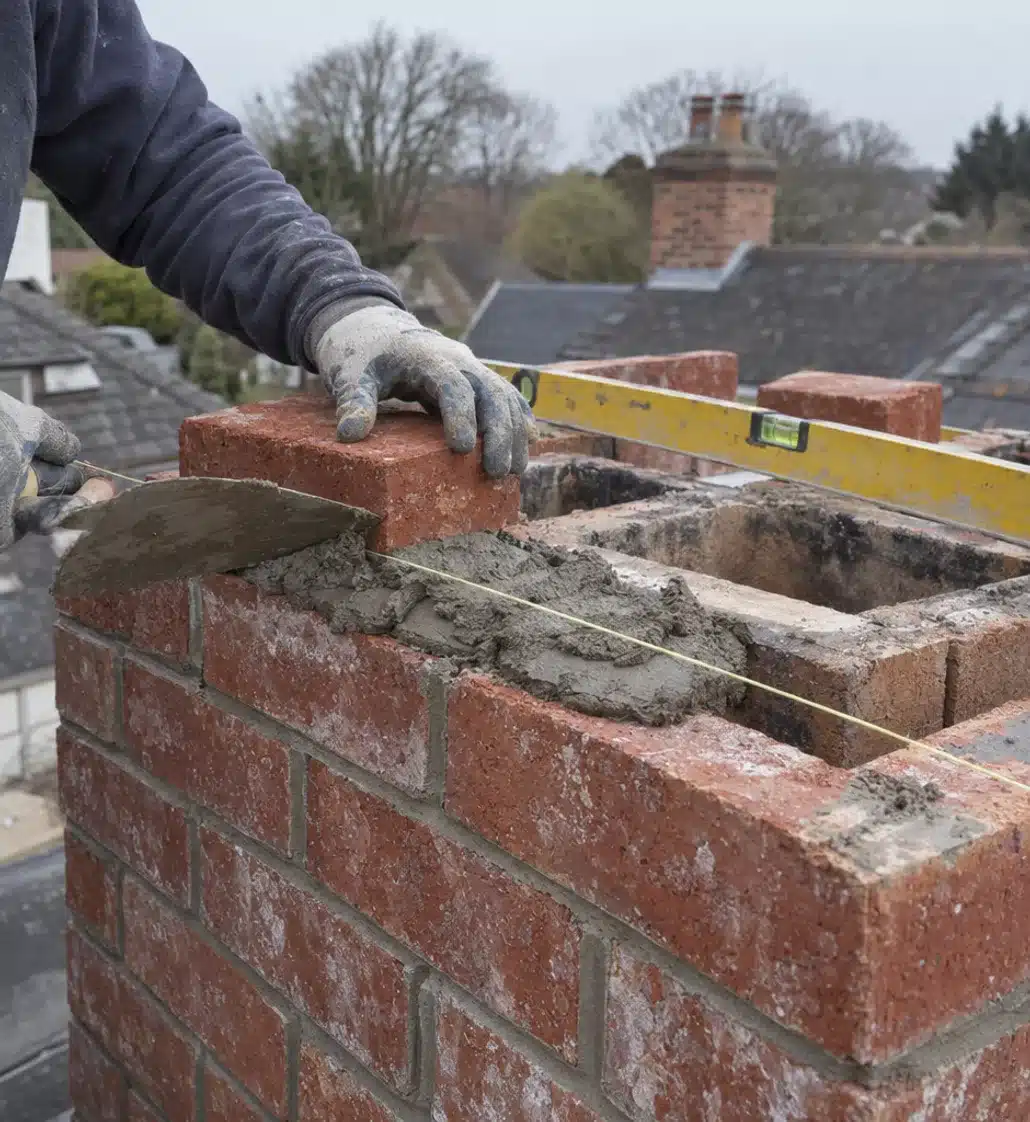 Chimney rebuild close-up