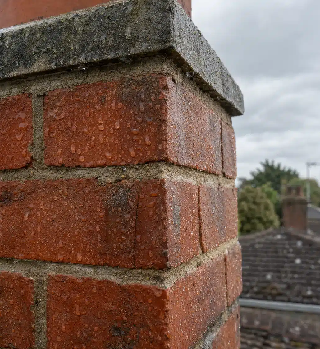 Chimney waterproofing close-up