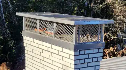mesh chimney spark arrestor installed by the chimney inspection and sweep
